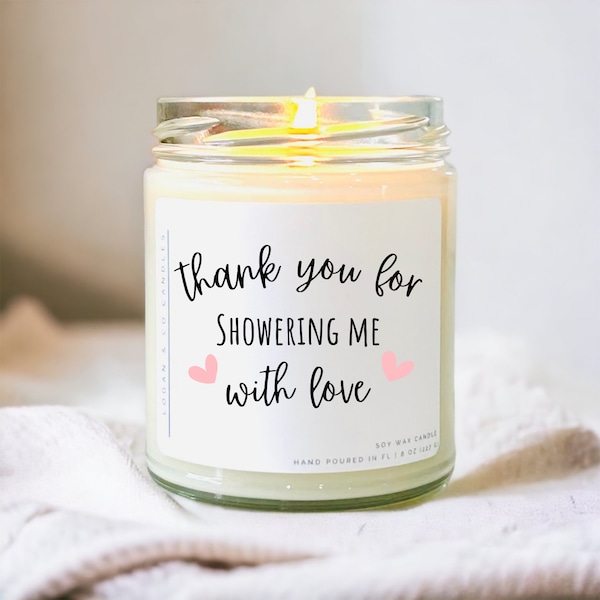 Shower Hostess Gift, Soy Candle, Baby Shower Thank You Gift, Bridal Shower Hostess Gift, Hostess Gift, Thank You Gift, Shower Gift