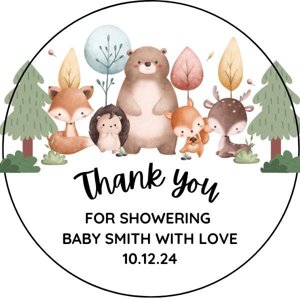 Woodland Baby Shower Favors: Personalized Soy Candle Tins, Set of 10 - Etsy