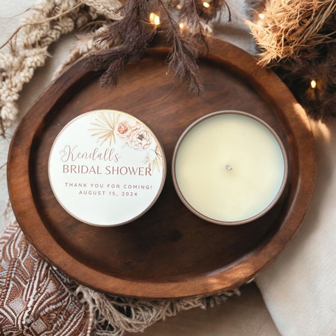 Personalized Bridal Shower Favors: Boho Soy Candle Tins, Set of 10 - Etsy