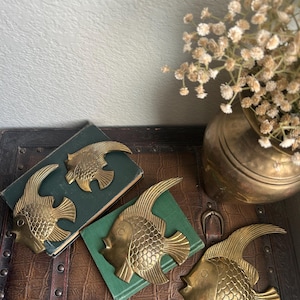 Set of 4 Brass Angel Fish Wall Decor
