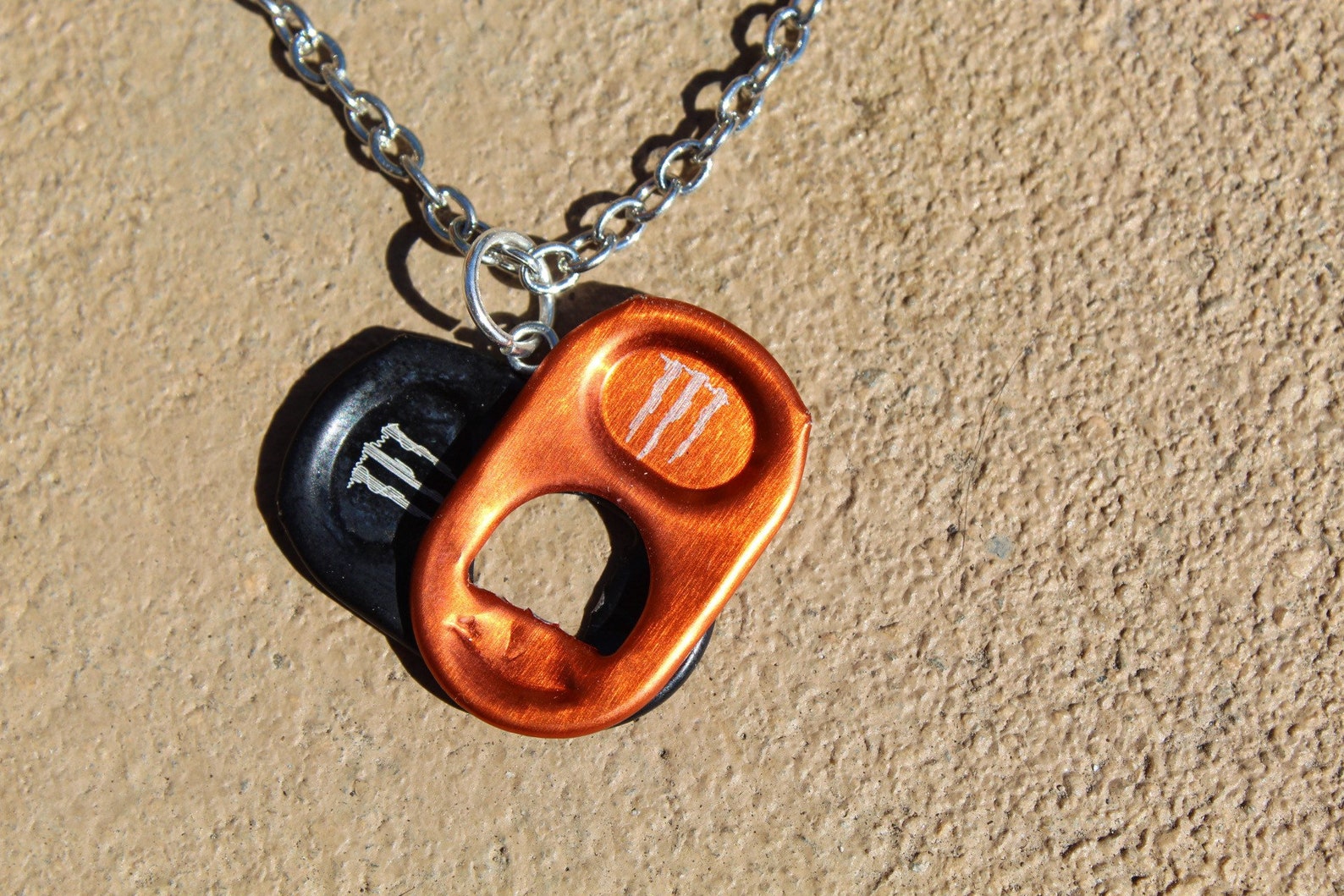 Monster tab heart necklace Etsy