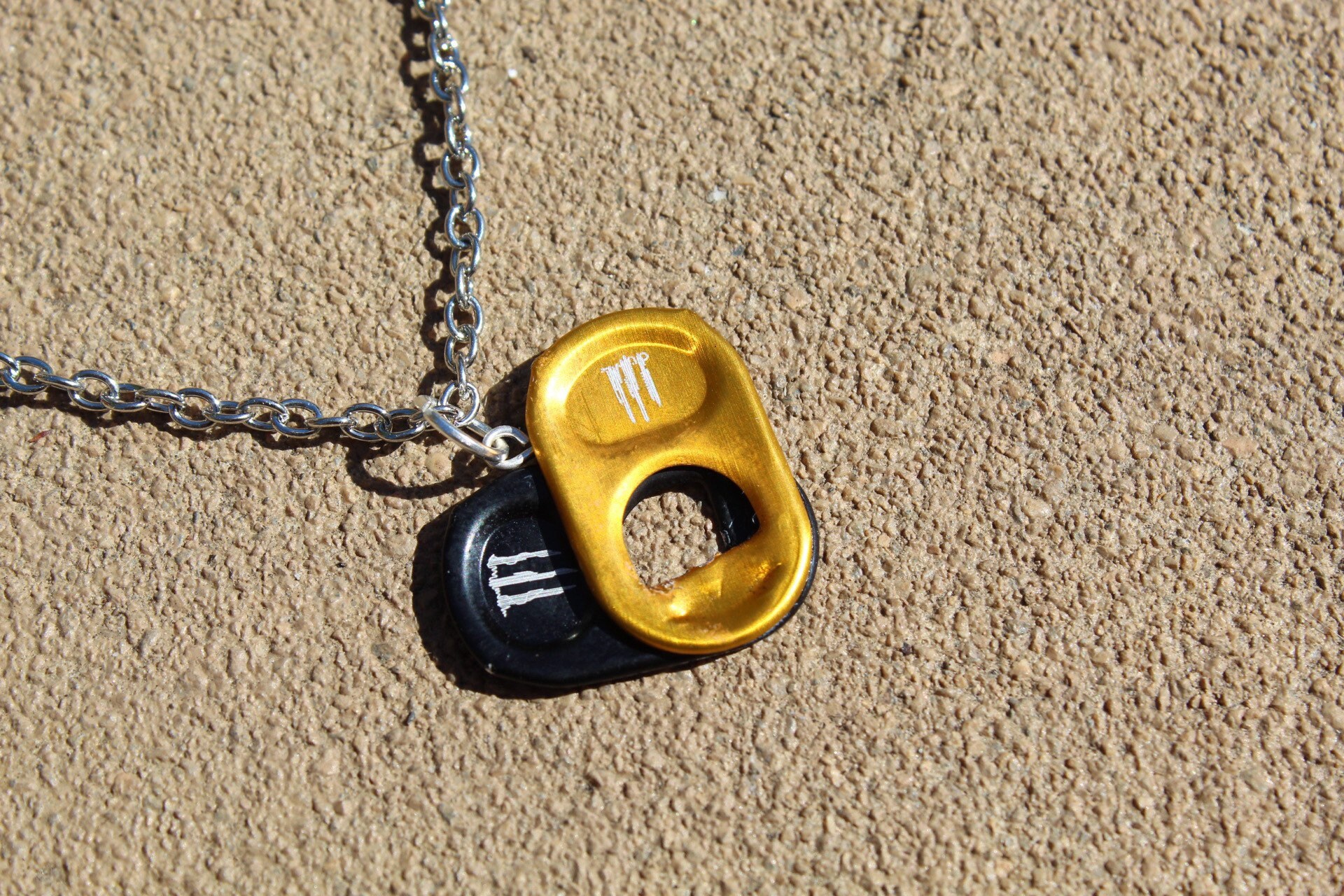 Monster tab heart necklace Etsy