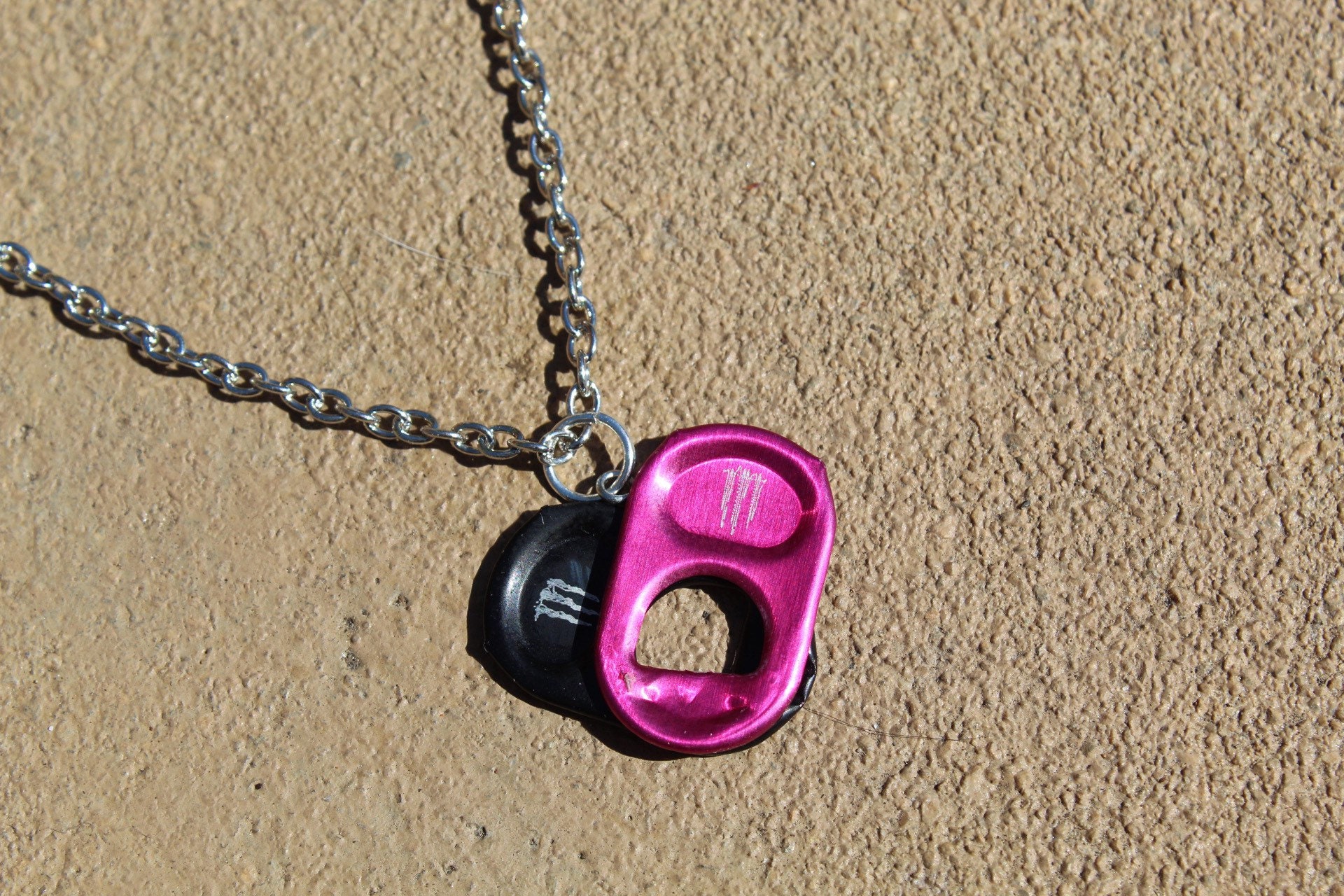 Monster tab heart necklace Etsy