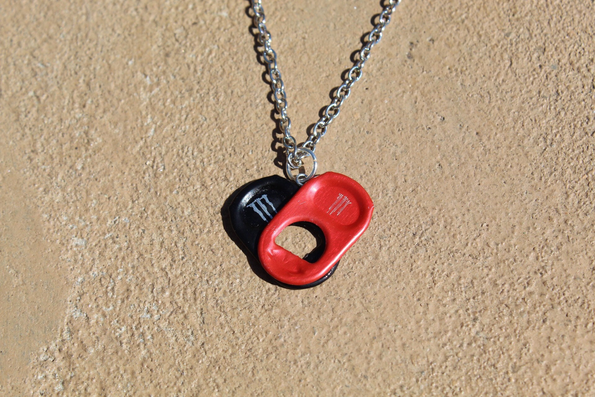 Monster tab heart necklace Etsy