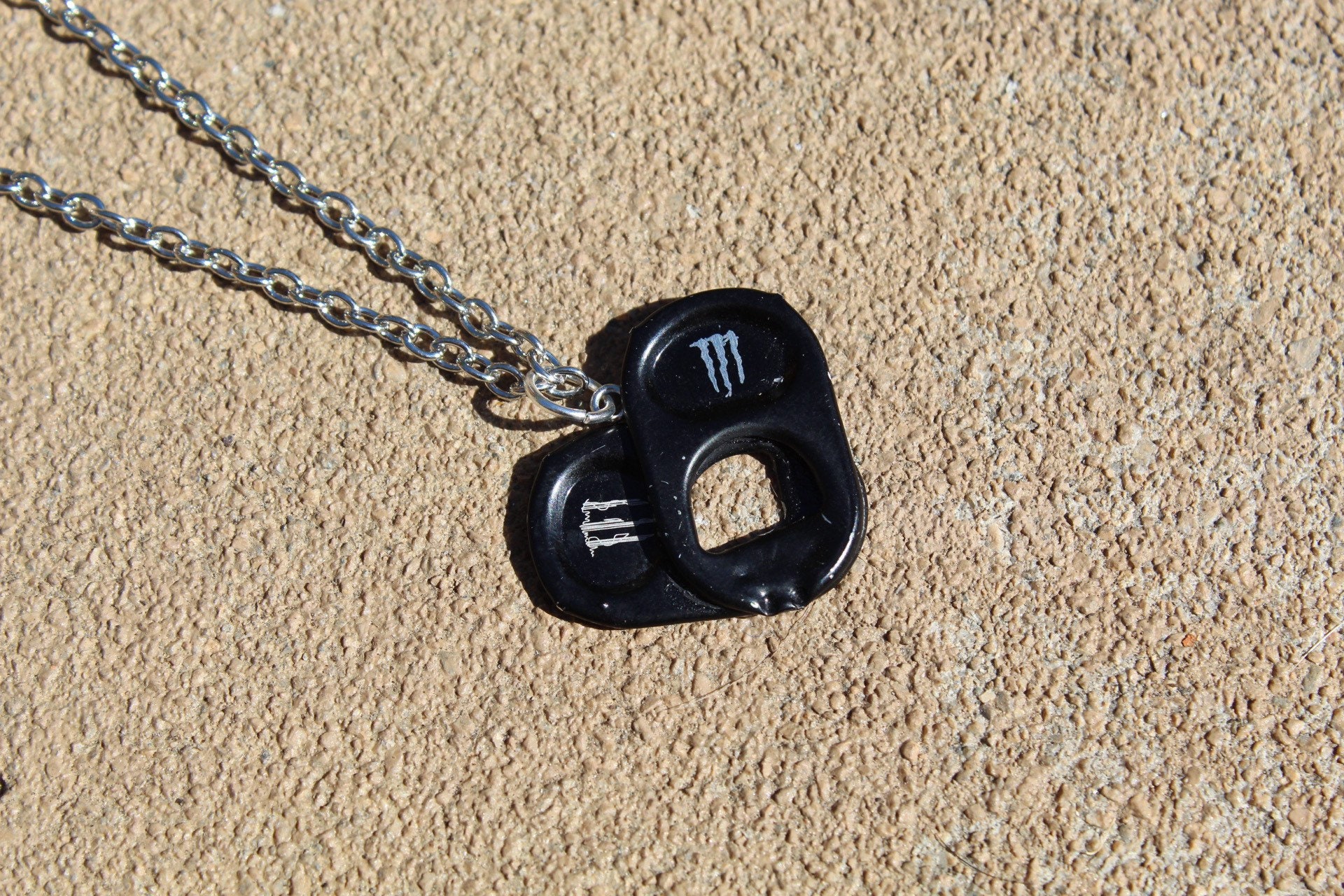 Monster tab heart necklace Etsy