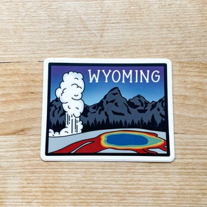 3" Wyoming Vinyl Sticker | State Stickers | Waterproof Weatherproof Decal | Outdoor Sticker | Water Bottle Sticker | Bumper Sticker