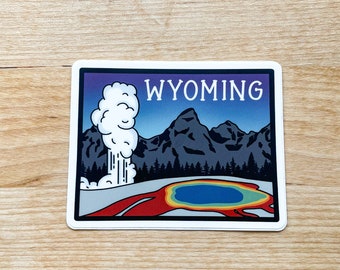 3" Wyoming Vinyl Sticker | State Stickers | Waterproof Weatherproof Decal | Outdoor Sticker | Water Bottle Sticker | Bumper Sticker