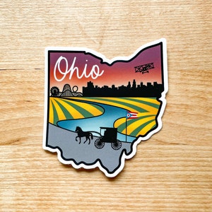 3" Ohio Vinyl Sticker | State Stickers | Waterproof Weatherproof Decal | Outdoor Sticker | Water Bottle Sticker | Bumper Sticker