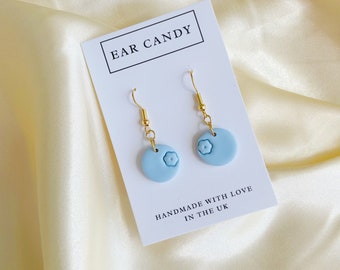 MADE TO ORDER polymer clay pastel blueberry dangles / fruit earrings / pink accessories / summer / summery / gift for her / birthday