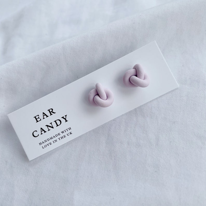 Polymer Clay Earrings / Knot Studs / Pastel Colour / Statement Etsy UK