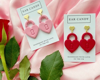 Polymer clay earrings / Valentine’s Day / gift for girlfriend / friend / I love you / cute present / love earrings / heart jewellery