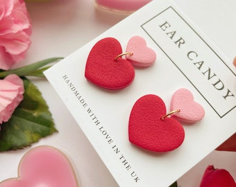 Polymer clay earrings / Valentine’s Day / gift for girlfriend / friend / I love you / cute present / love earrings / heart jewellery