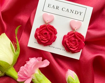 Polymer clay earrings / Valentine’s Day / gift for girlfriend / friend / I love you / cute present / love earrings / heart jewellery