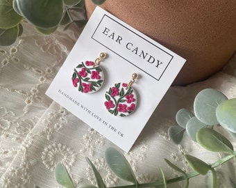 Polymer clay earrings / floral jewellery / summer accessories / fashion accessory / gift for her / present for girlfriend / get well soon