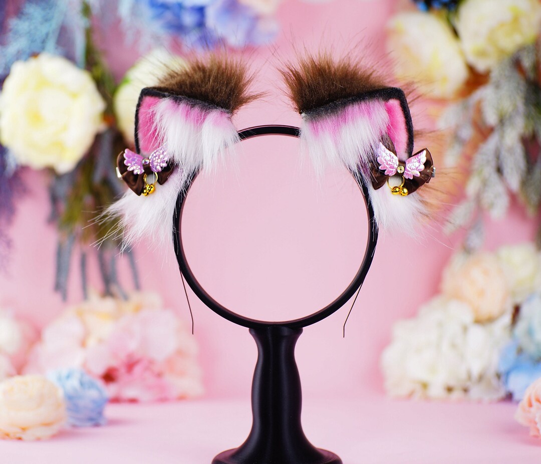 Realistic Brown Cat Ears Faux Fur Ears Dreamedge Cat Ears Etsy