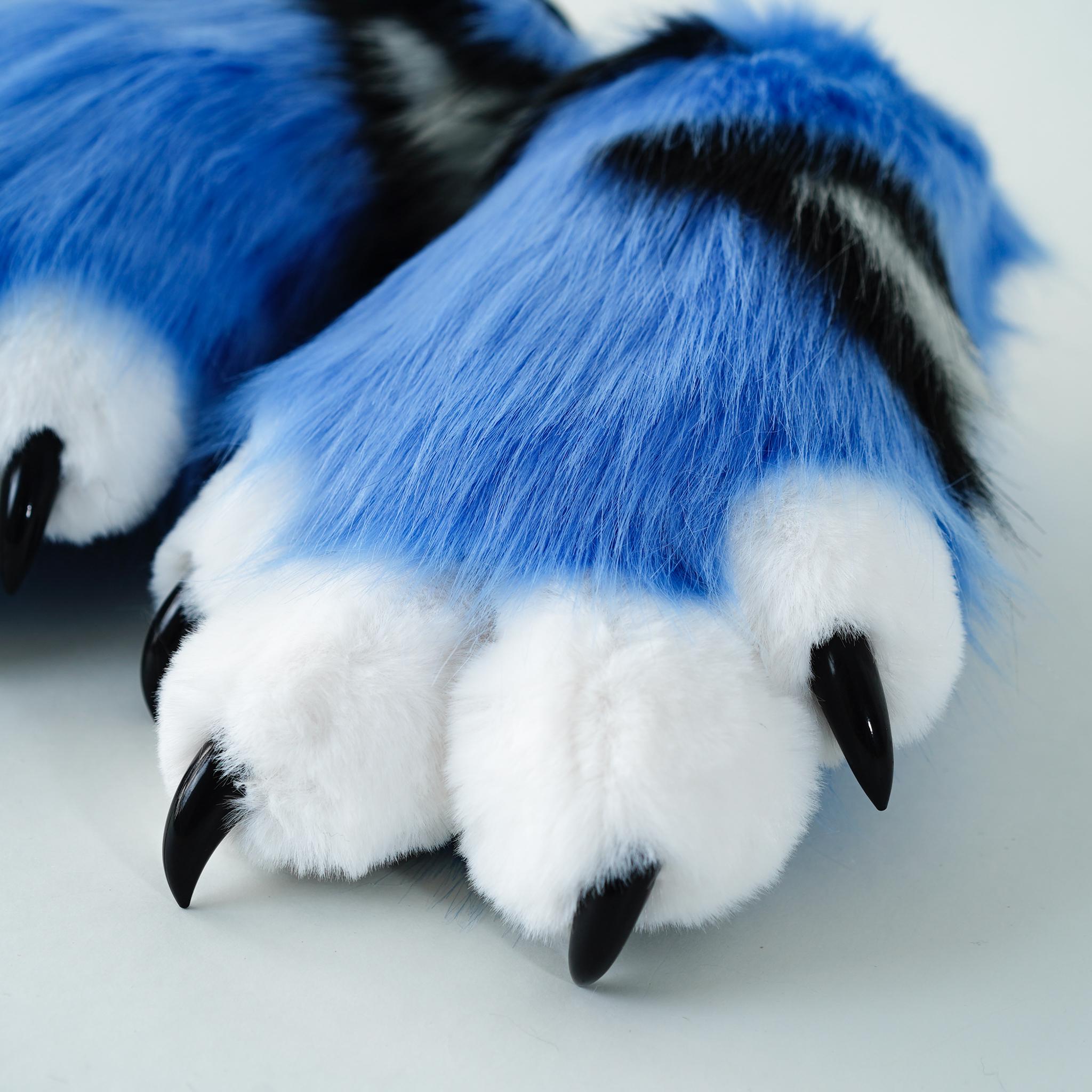 fursuit-tiger-hand-paws-furry-cosplay-gloves-blue-black-white-faux