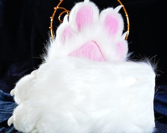 Pure white paws, furry gloves, cosplay gloves, cat paws, puppy paws, wolf paws, tiger paws, fox paws, pet play, furry paws, cosplay paws