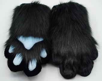 Cosplay postaci Fursuit Paws - Artisan Faux Fur Hands dla fanów futra, wydarzeń anime i gier LARP,