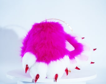 Hot pink kitten paws, animal paws, furry gloves, cosplay gloves, pet paw, dog paws, wolf paws, tiger paws, fox paws, petplay, furry