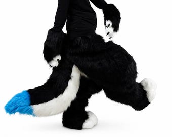 Fursuit Pants Tail Paws Set - Toony Cosplay Legs & Feetpaws for Furry Convention, Custom Plush Mascot Suit