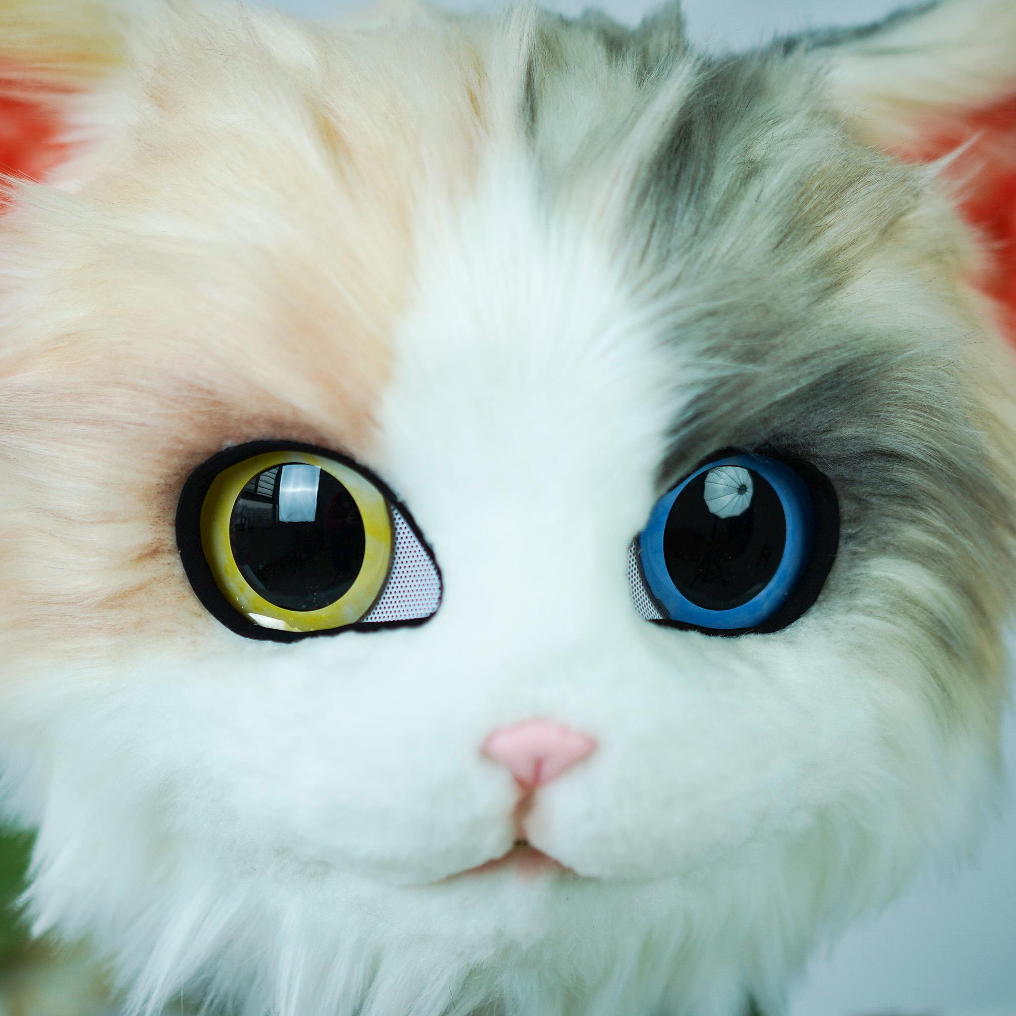 愛らしい猫の着ぐるみファースーツフルカバーマスクヘッド