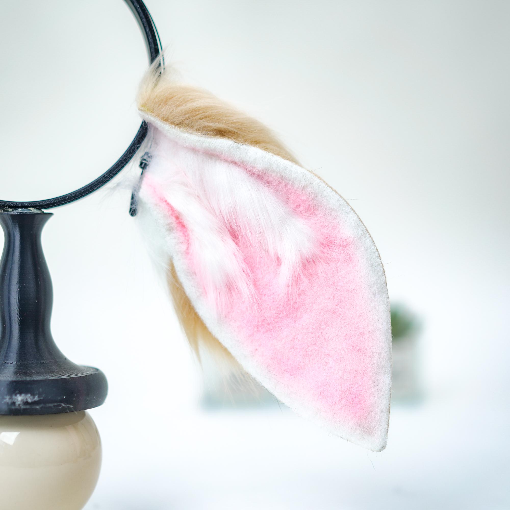 Camel Rabbit Ears Headband, Fluffy Bunny Ear Headpiece, Beige Kawaii ...