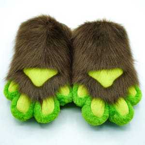 Fuzzy Fursuit Handpaws | Sensitive Skin-Friendly Faux Fur Gloves | Breathable Animal Costume Accessories for Comfortable Cosplay image 4