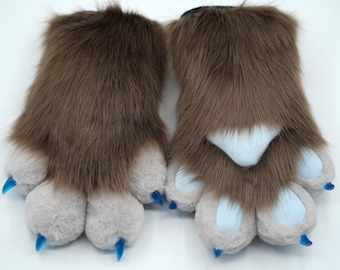 Fursuit Handpaws Custom Made Furry Paws | Akcesoria do kostiumów Cosplay ze sztucznego futra na konwenty i LARP