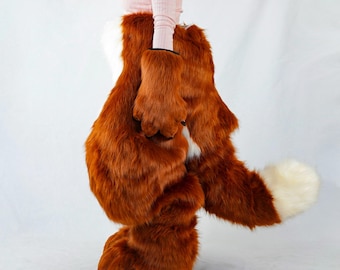 Handgemaakte fursuitbroeken - realistische nepbontbroeken voor harige bijeenkomsten, anthro-cosplay- en congresfoto's, gedeeltelijk fursuit voor beginners