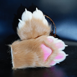 Light brown puppy paws, furry gloves, petplay, furry , cat paws, cosplay gloves, fox paws, puppy paws, wolf paws, tiger paws, paws custom
