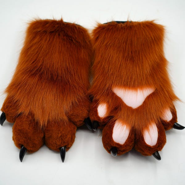Patas de Fursuit para juegos de rol: Manos de piel sintética resistentes para eventos LARP, encuentros furry e inmersión con personajes.