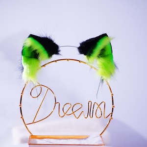 Green Sakura cat ears green  Neko Ears Headband Furry  ears cosplay furry suit cosplay ears headband cat play furry ears headband petplay