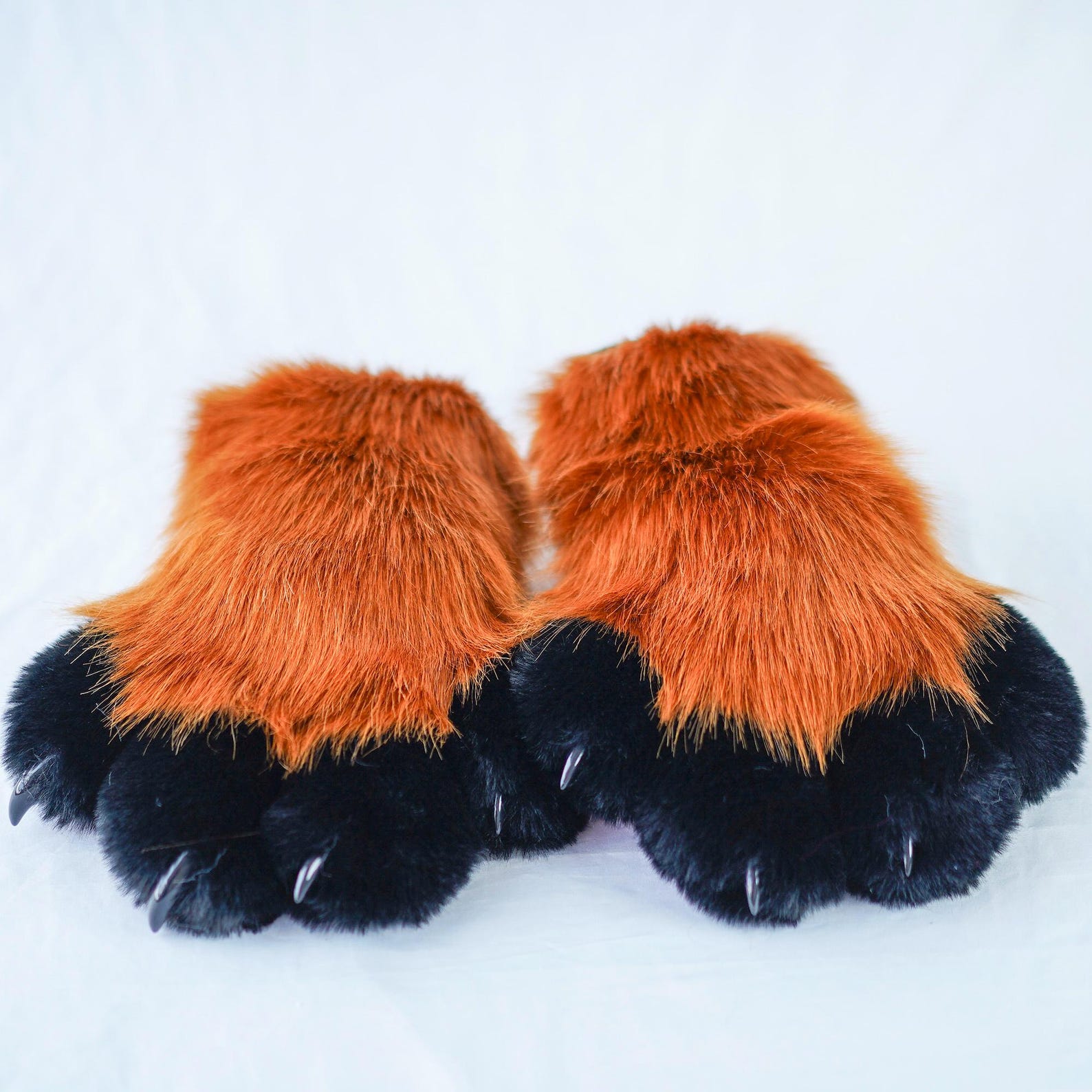 Puffy Paws Black & Brown Faux Fur Fursuit Costume Cosplay Soft Paws ...