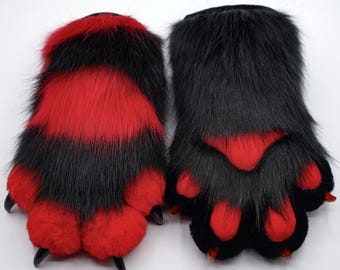 Realistyczne futrzane łapy | Ręcznie robione sztuczne rękawiczki futrzane | Anthro Animal Costume Accessories for Conventions