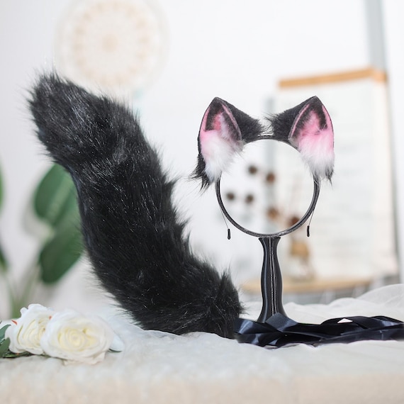 PLCPDM Cerchietto per capelli a forma di orecchie di gatto, festival musicali, personaggi anime, fascia per adulti in peluche, accessorio per cosplay, unisex