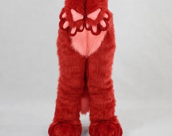Red Fox Fursuit Costume Set, Pirate Fox Cosplay with Pants Tail Handpaws and Feetpaws, Furry Outfit, Furry Costume, Halloween Animal Cosplay