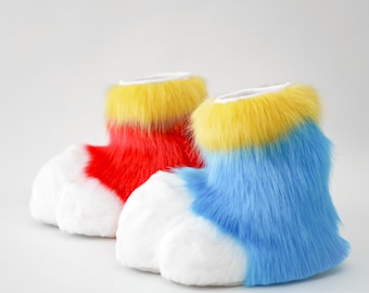 Furry outdoor feetpaws | Toony plantigrade animal costume | Zero color deviation luxury faux fur gear for conventions