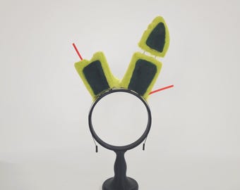 FNAF Bunny ears Headband, Haunted Animatronic Rabbit Ears, Green Bunny Cosplay Ears, Horror Furry Costume Accessory Halloween Party Wear