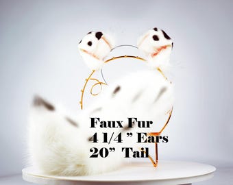 Spotted dog ears+Tail set puppy ear and tail set animal cosplay dog ear and tail set puppy tail