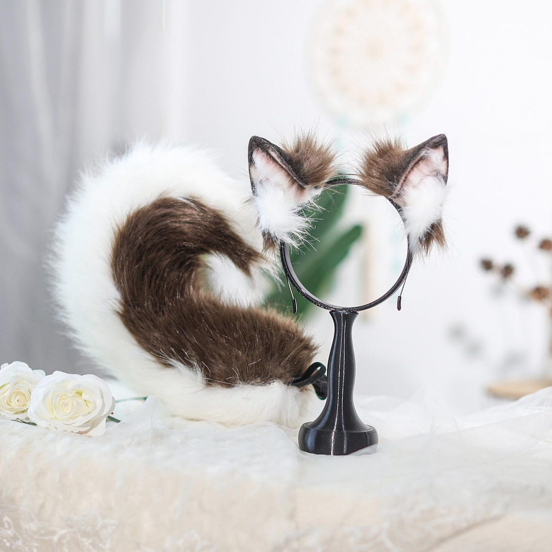 Brown Cat Ear&tail Set, Cosplay Accessory With Unique Inner Ear