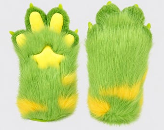 alien cat fursuit paws fox cat paws furry gloves with special meat pad,cosplay accessories for Halloween party meeting gather, gnarpy