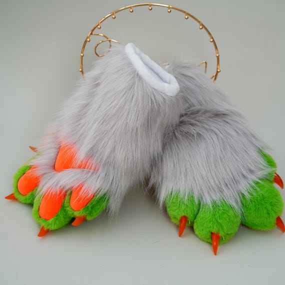 Graue Pfoten Pfoten - Kunstpelz Cosplay Handschuhe fr Fursuit, Katze Fuchs  Wolf Hund Pfoten, handgemachtes Geschenk fr Kinder & Cosplay Enthusiasten  - Etsy.de