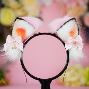 Bubblegum Neko Ears Headband Cat ears and tail set faux fur cosplay ears 2022 cat ears