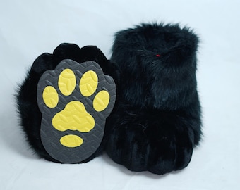 Sztuczne futro Fursuit Feetpaws | Cosplay Anthro Feet | Akcesoria do kostiumów Furry Convention | Kostium na Halloween i Boże Narodzenie