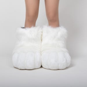 All-White Fursuit Feet Paws-Comfortable and Durable Fursuit Accessory Kemono Soft Plush Costume Paws Halloween gift for furry