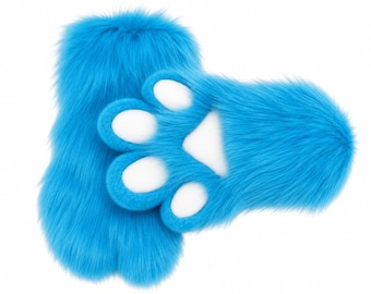 Blue Bunny Handpaws, Animatronic Inspired Fursuit Paws, Blue Rabbit Costume Gloves, Furry Cosplay Hand Paws, Halloween Costume Accessory