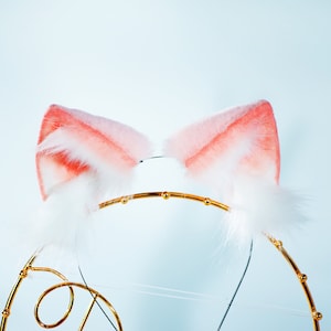 Dark red fox ear headband honor of kings Baili Xuance ear rabbit ear realistic faux fur animal ear cosplay ear anime cosplay  redbrown