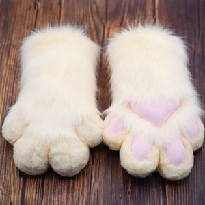 Teen Fursuit Paws |Faux Fur Convention Handpaws |Furry Fandom Accessories |Custom Made Fursuit Paws |First-time Convention Attendees Gear