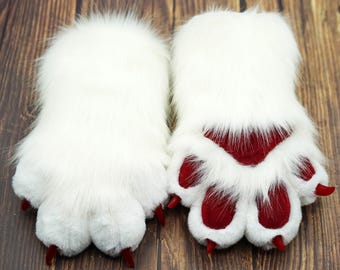 Fursona Paws - Premium Faux Fur Character Hands na FurCon, Teen Cosplay i Halloweenowe kostiumy zwierząt