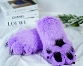 purple Fursuit Paws｜ Rabbit puffy paw, Jax golves, Easter cosplay gift,  digital circus cosplay gear, J